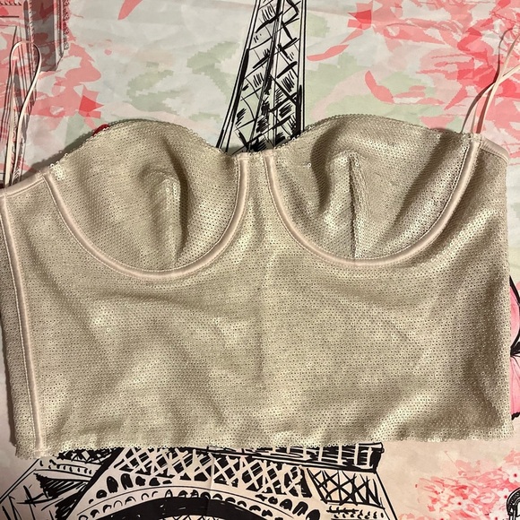 NWT Zara🎄 holiday SEQUIN CORSET TOP perfect for the holiday season Size M and L - Picture 14 of 17